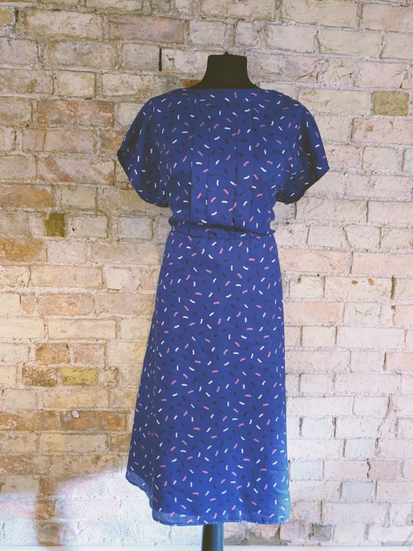 Vintage 1980s funky purple midi dress size 18