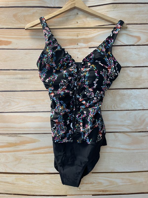 Black floral swimsuit