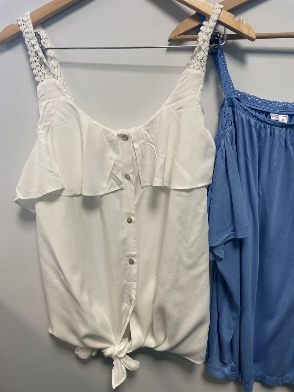 White and blue tops