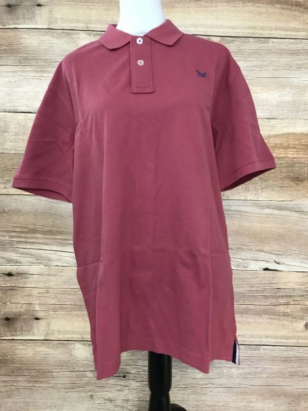 Crew Clothing Company Red Woodrose Classic Pique Polo Shirt