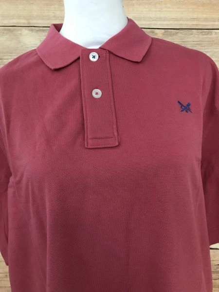 Crew Clothing Company Red Woodrose Classic Pique Polo Shirt