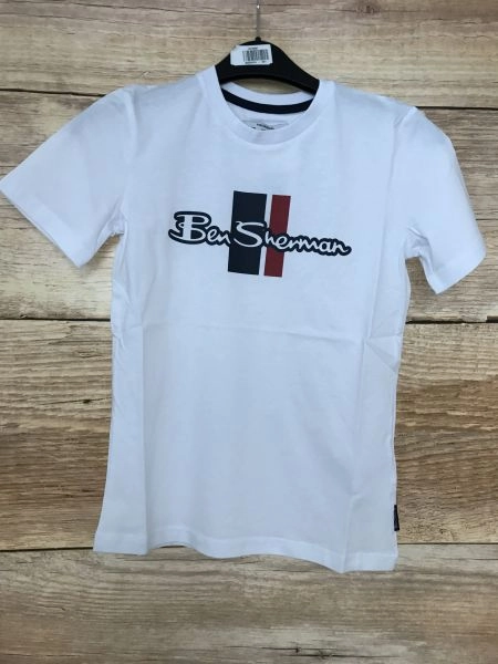 Ben Sherman White Printed Logo Short Sleeve T-Shirt