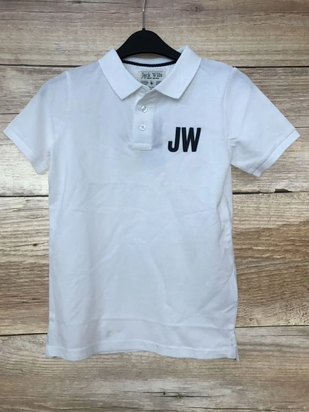 Jack Wills White Polo Shirt with JW Initial Design