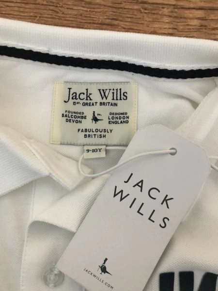 Jack Wills White Polo Shirt with JW Initial Design