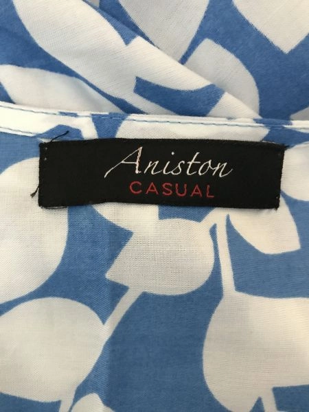 Aniston Casual Blue and White Floral Wrap Dress