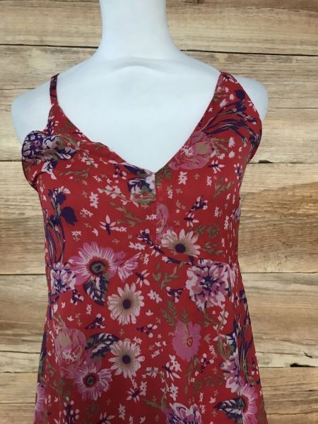Aniston Casual Red Summer Dress with Cross Back Detail