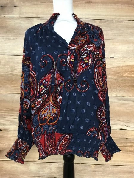 Lascana Blue and Red Print Blouse