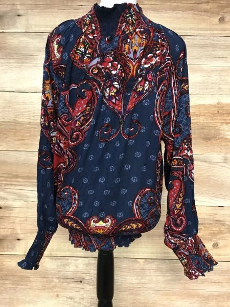 Lascana Blue and Red Print Blouse