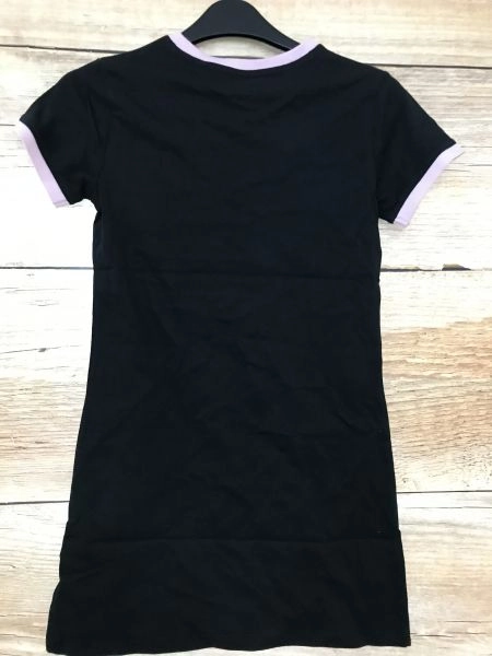 Jack Wills Black T-shirt Dress with Pink Collar and Cuffs