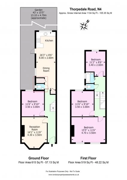 3 bedrooms house, 150 Thorpedale Road Stroud Green London Islington