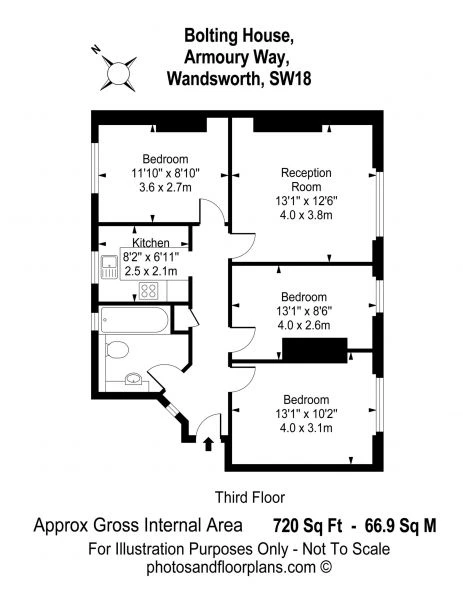 3 bedrooms flat, 28 8 Armoury Way Wandsworth