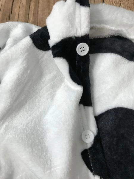 Furry Cow Button Up Onesie