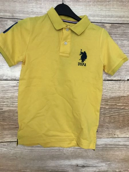 U.S Polo Assn. Yellow Polo Shirt with Number 1 Emblem on Back