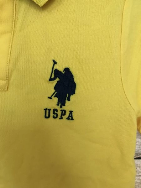 U.S Polo Assn. Yellow Polo Shirt with Number 1 Emblem on Back