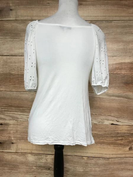 Kaleidoscope White Tie Front Cut Out Sleeve Top