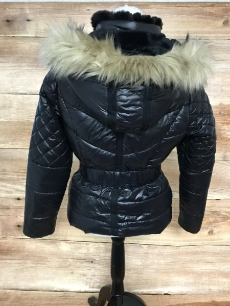 Simply Be Black Faux Fur Lined Puffer Jacket