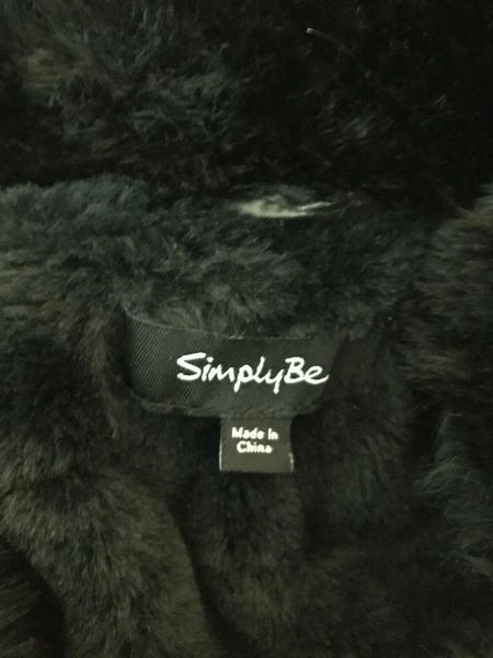 Simply Be Black Faux Fur Lined Puffer Jacket