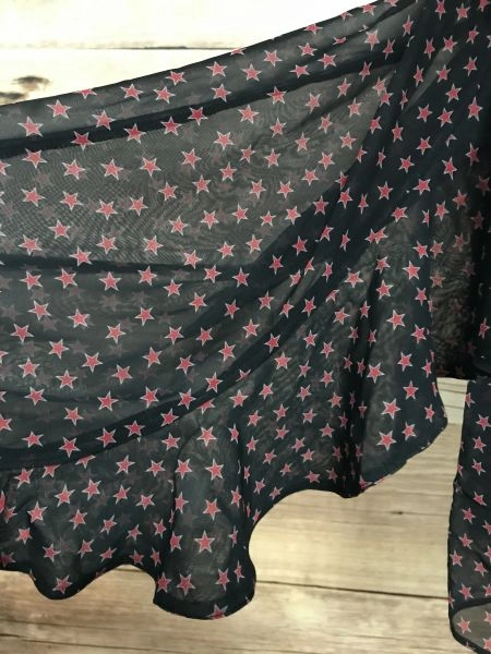 Kaleidoscope Black Ruffle Shirt with Red Star Print