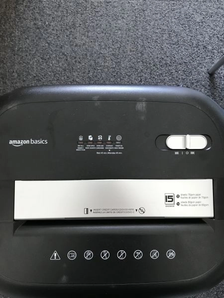 Amazon Basics 15-Sheet Cross Cut shredder