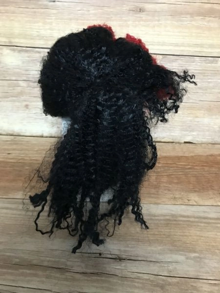 Adults Jesterina Black and Red Curly Wig