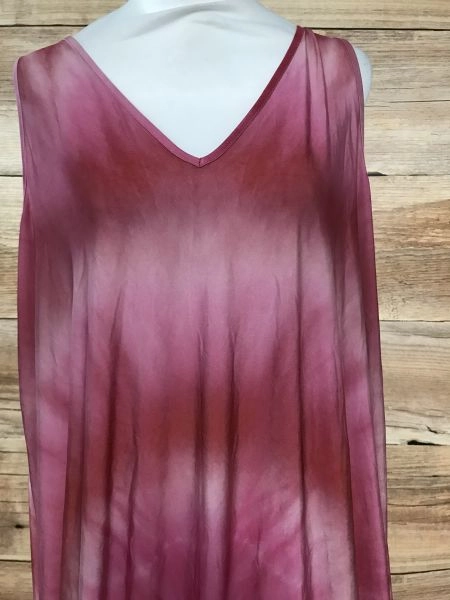 Kaleidoscope Pink Tie Dye V Neck Dress