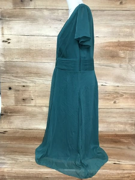 Sheego Opal Green V Neck Dress