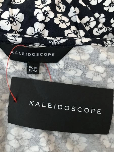 Kaleidoscope Black Dress with White Flower Print
