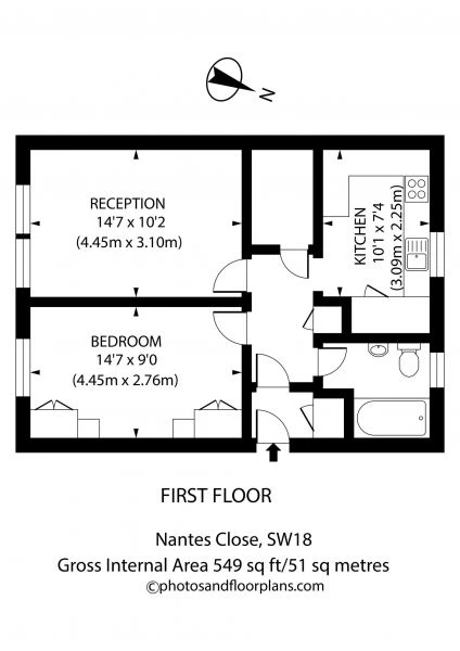 1 bedroom flat, 75 Nantes Close Wandsworth