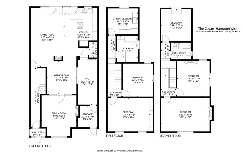 6 bedrooms detached, 6 Cedars Road Hampton Wick Kingston Upon Thames