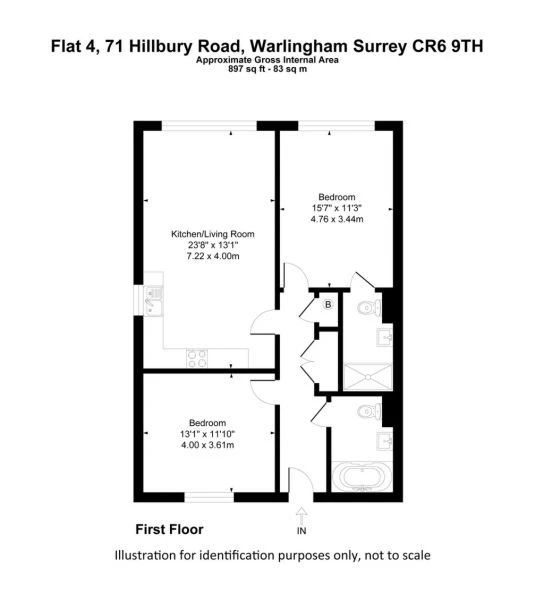 2 bedrooms apartment, 71 Hillbury Road Warlingham London Surrey