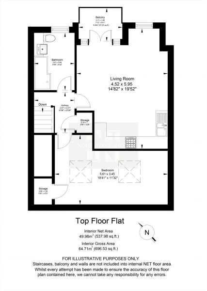 1 bedroom flat, 51 Top Floor Flat Clifford Road South Norwood London
