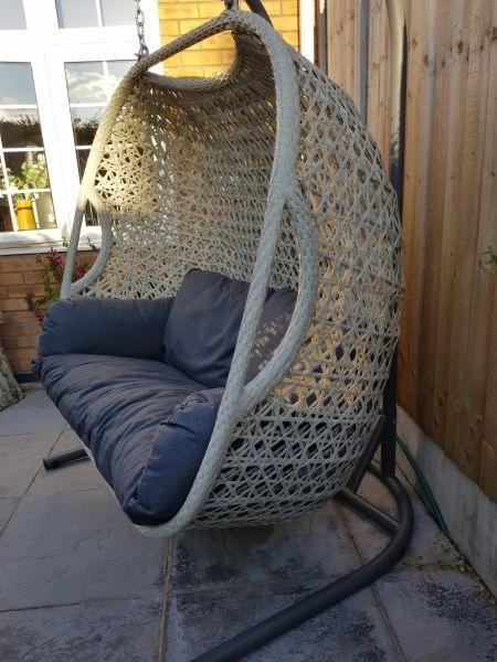 Luxury Bramblecrest ‘Chedworth’ Double Cocoon Rattan Egg Chair - Patio / Garden Furniture