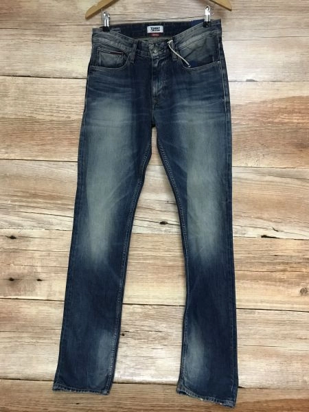 Tommy Jeans Blue Stonewashed Straight Leg Jeans