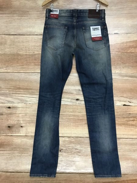 Tommy Jeans Blue Stonewashed Straight Leg Jeans