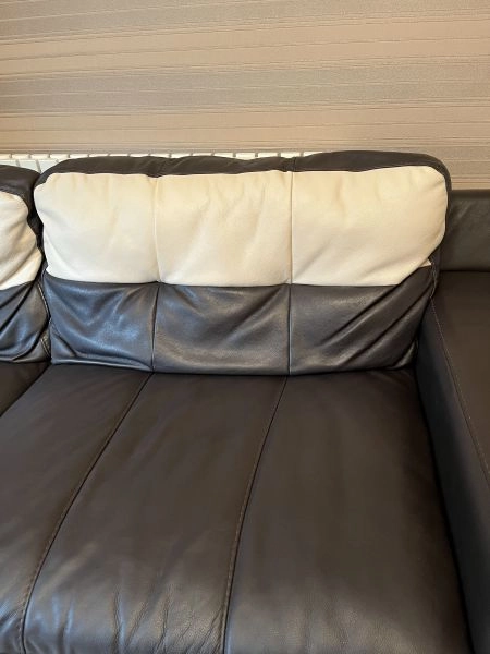 Chocolate Brown & Cream leather sofas