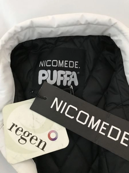 Nicomede Puffa White and Black Quilted Lined Jacket