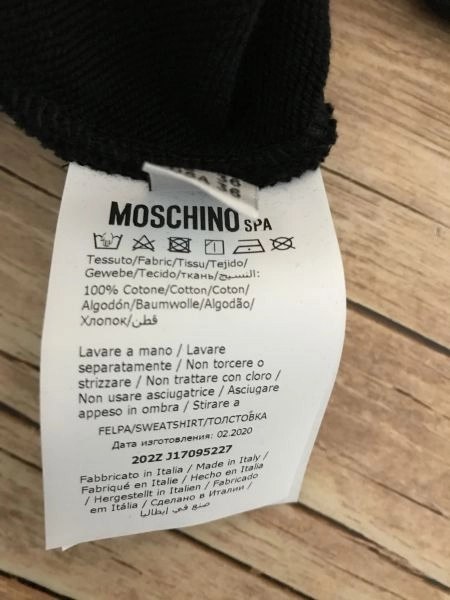 Moschino Black Oversized Gold Zip Hooded Sweatshirt