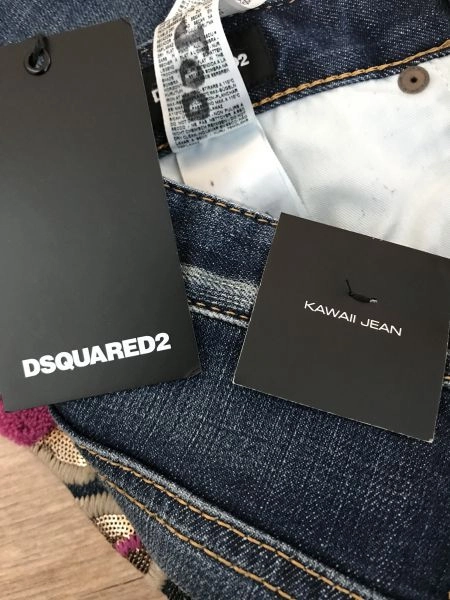 DSquared2 Blue Denim Jeans with Floral Embroidery Design