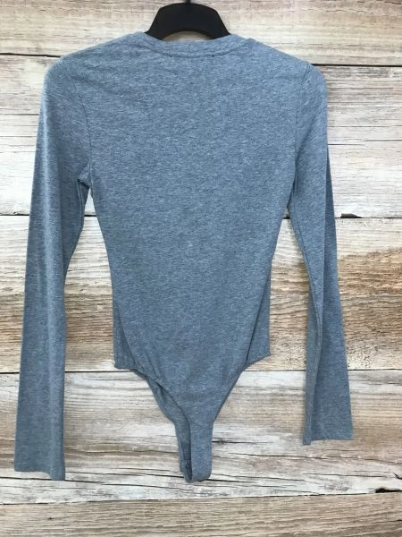 Kendall and Kylie Grey Long Sleeve Bodysuit
