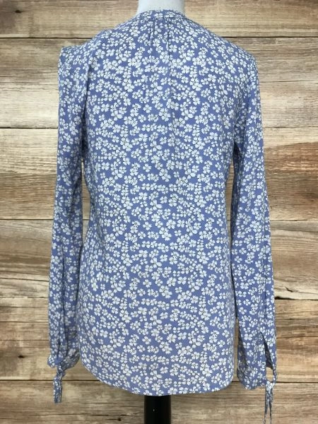 Crew Clothing Company Light Blue Floral Print Blouse