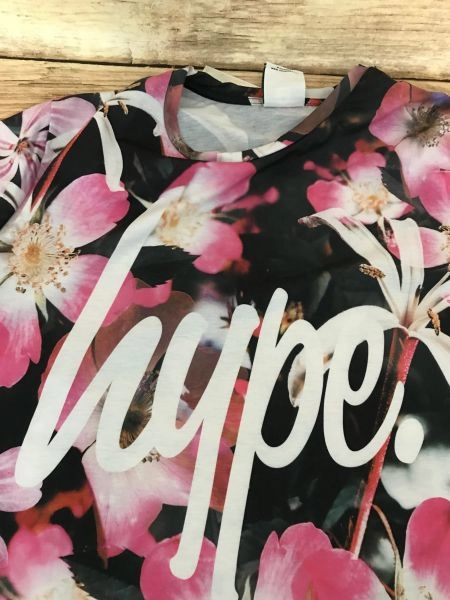 Just Hype Floral Print Logo Cropped T-Shirt