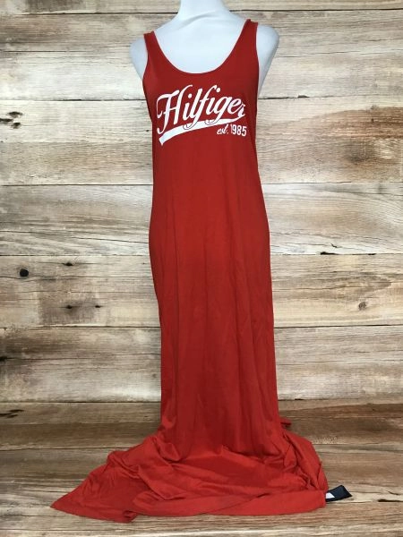 Tommy Hilfiger Red Razor Back Vest Style Maxi Dress