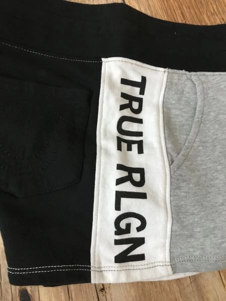 True Religion Black and Grey Exercise Shorts