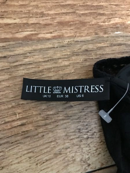 Little Mistress Black Maxi Length Lace Detail Dress