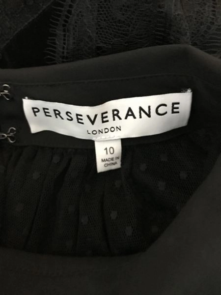 Perseverance London Black Sheer Lace Maxi Length Dress