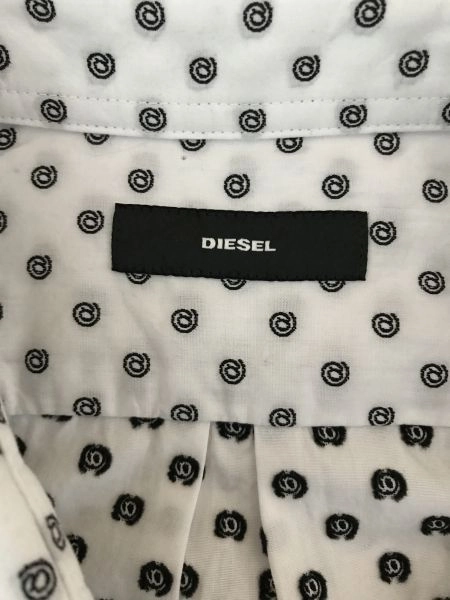 Diesel White Long Sleeve Shirt with Sewn @ Detail