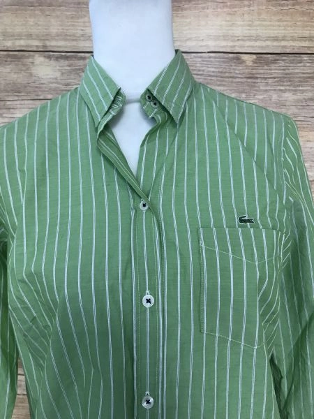 Lacoste Green Striped Long Sleeve Shirt