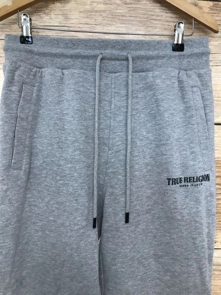 True Religion Grey Worded Logo Jogging Bottoms