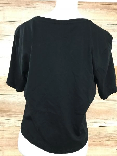 Just Hype Black Logo Fronted Crop Top