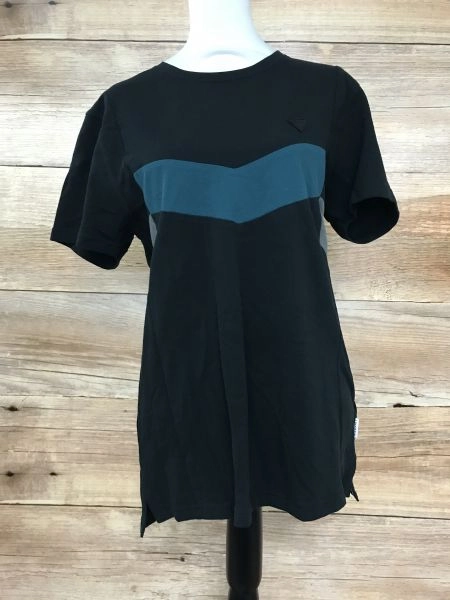 Soviet Black T-Shirt with Green and Grey Panel Stripes